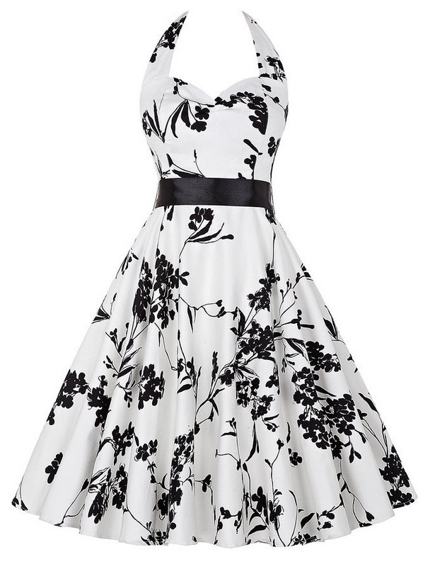 الخصم الكبير على علي إكسبرس - فستان ذو خصر ضيق وتصميم هيبورن الكلاسيكي بحافة واسعة مع حزام