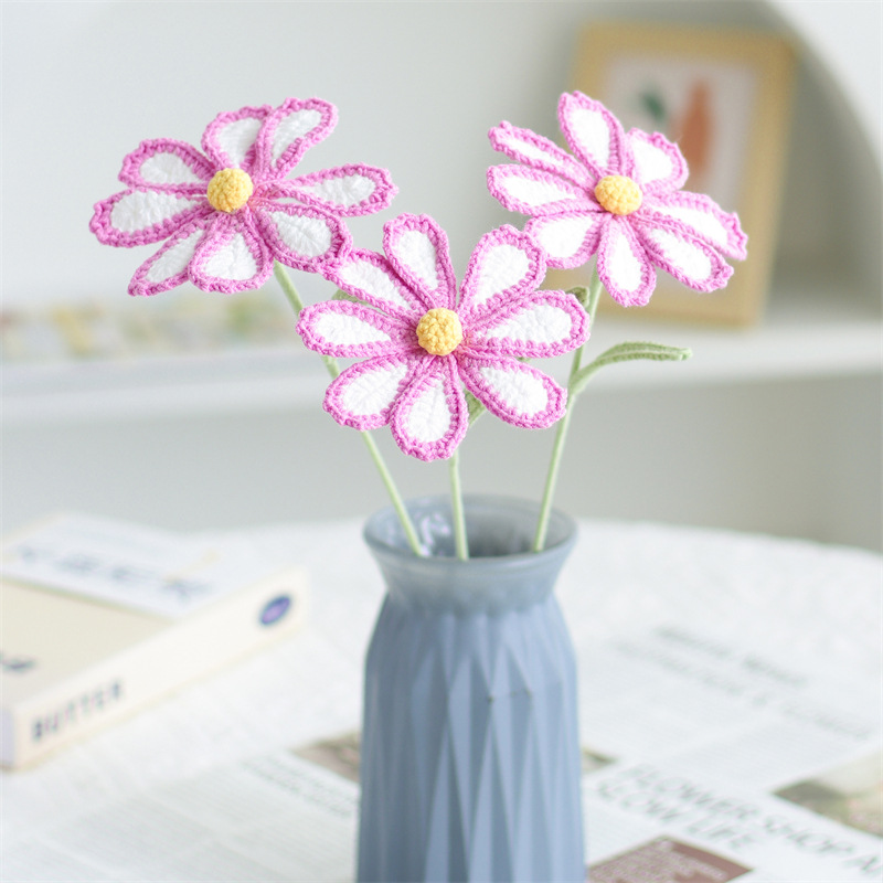 Hand-knitted Finished Yarn Bouquet Of Knitted Artificial Flowers 84