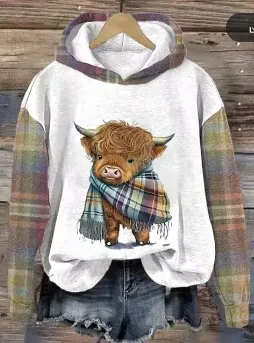 Women's Sweater 3D Digital Printing Animal Cat Oil Painting Pullover Hoodie - 15Style-Xxs