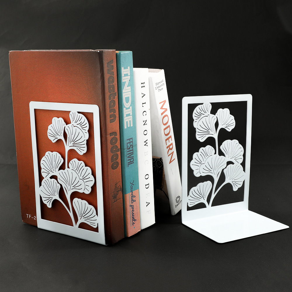 Metal Ginkgo Leaf Bookends, Pair, picture 5 of 8
