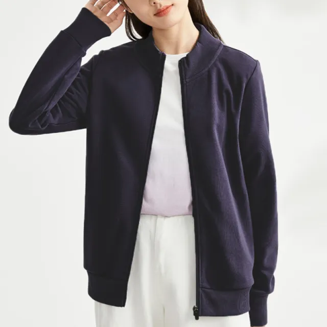 Women's Coat Women's Loosefitting Plussize Solidcolor CoatCasual Top Retro Short Style 2402 Black Stand Collar - Shop at LoveMi