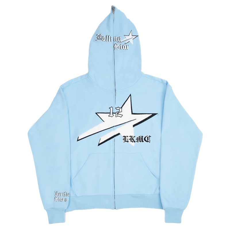 Autumn And Winter Letter Heart Shape Printed Zipper-to-head Hoodie