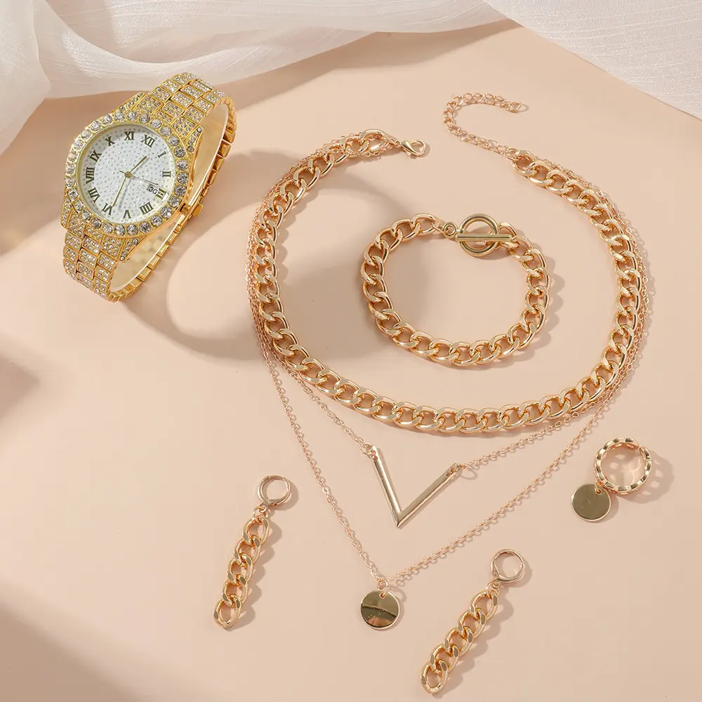 Women's Watch Jewelry 5-piece Set New Quartz Gift Suit