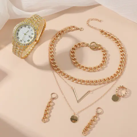 Women's Watch Jewelry 5-piece Set New Quartz Gift Suit