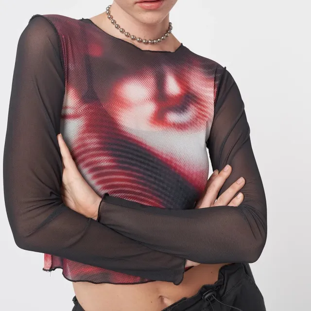 Y2g Round Neck Slim fit Contrast Colors T shirt Women's Clothing Red - Shop at LoveMi