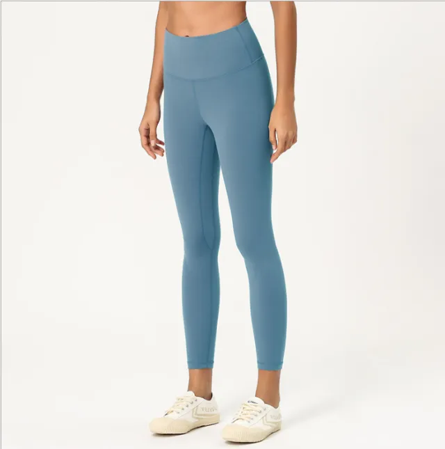 Double sided Sanding Skin Nude Feel Yoga Pants Blue - Shop at LoveMi