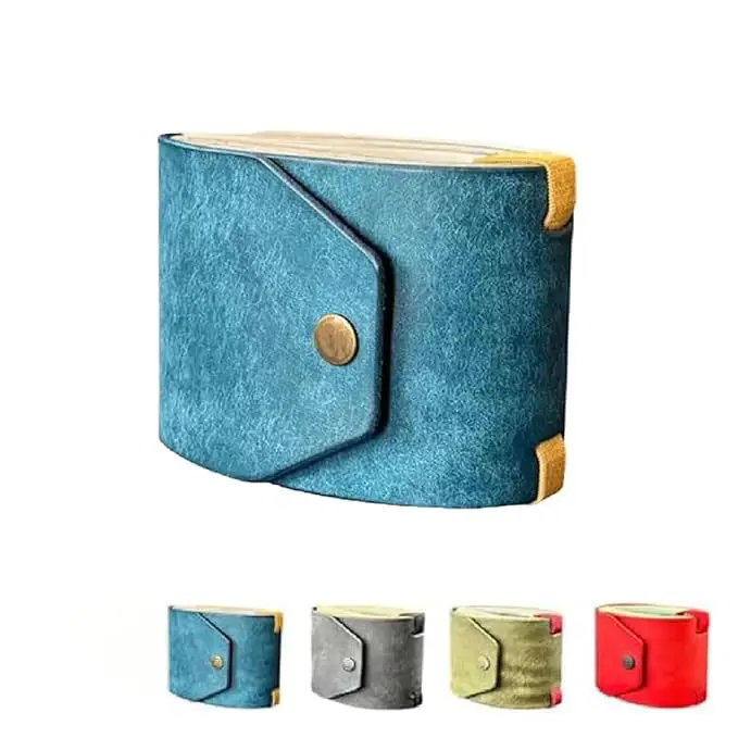Solid-color Minimalist Leather Bill Holder With A Magnetic Clasp