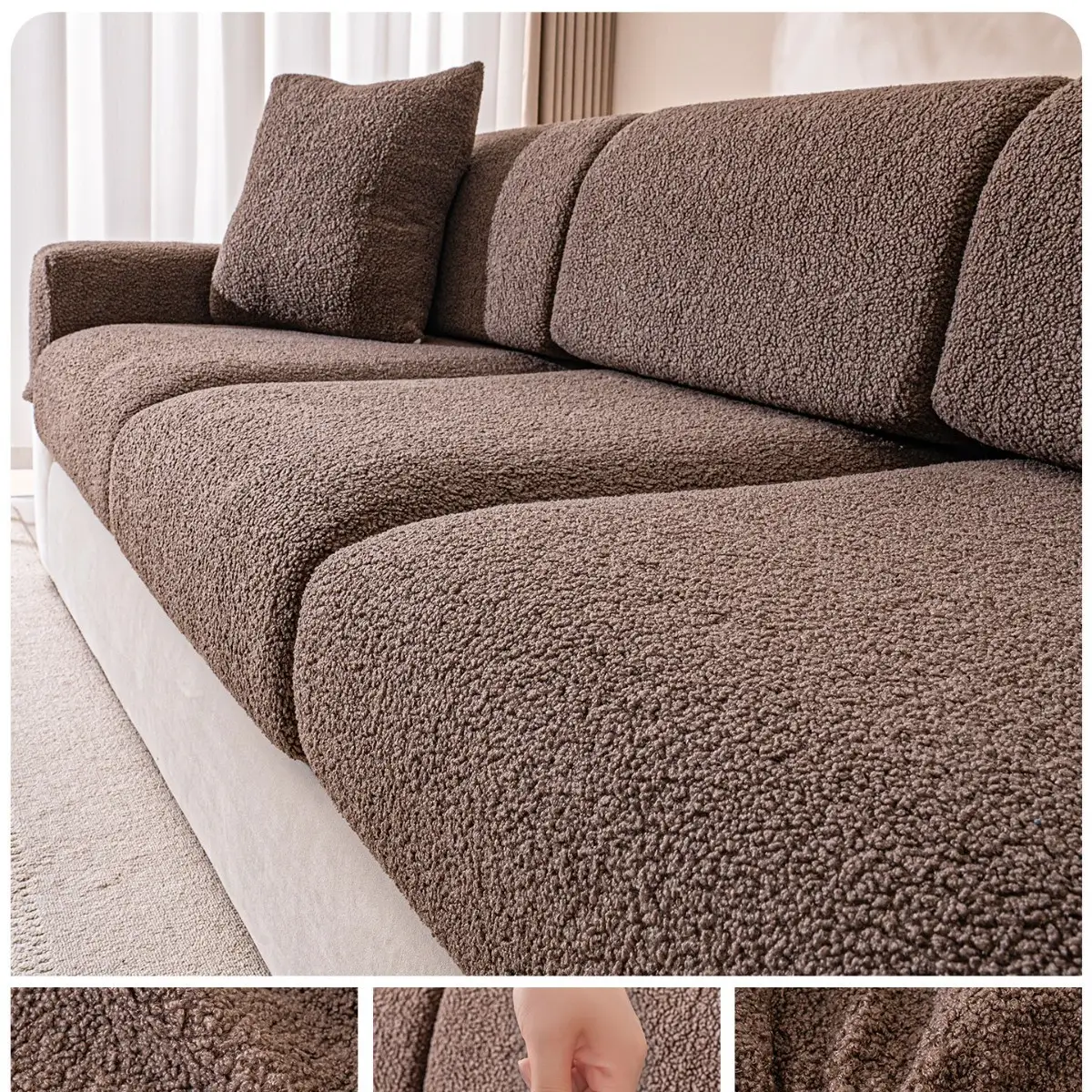 Creamy-Style Solid-Color Stretch Sofa Cover
