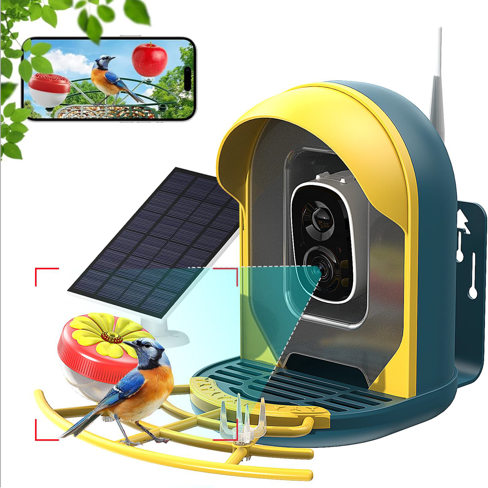 Smart Bird Feeder With AI-powered Camera Outdoor Solar Charging 17