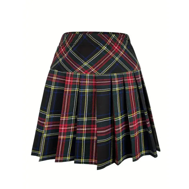 Women's Stripe College Style Pleated Skirt Black - Shop at LoveMi