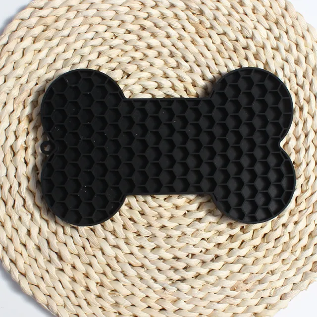 Bone Silicone Licking Dog Slow Food Mat Black - Shop at LoveMi
