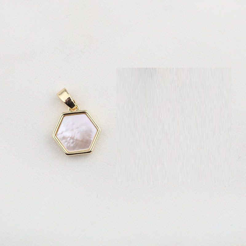 18K Gold plated Color Retention Brass Plated White Shell Hanging Piece Pendant DIY Ornament Accessories Diamond White Shell - Shop at LoveMi