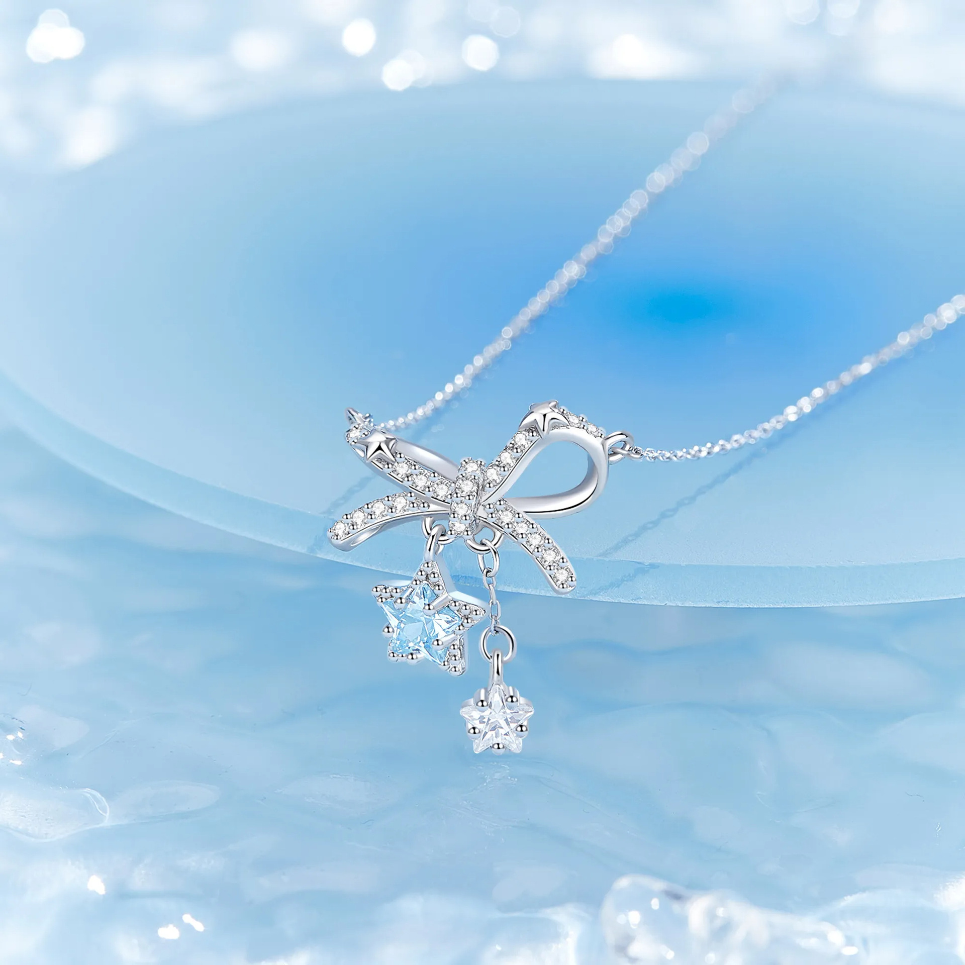 Sterling Silver Bow Necklace, picture 3 of 5