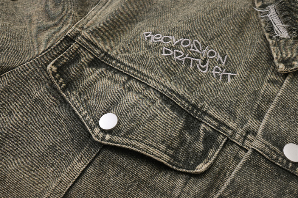 Ripped Denim Men's Ordinary Short Jacket