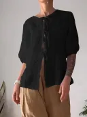 Black Shirt Khaki Pants