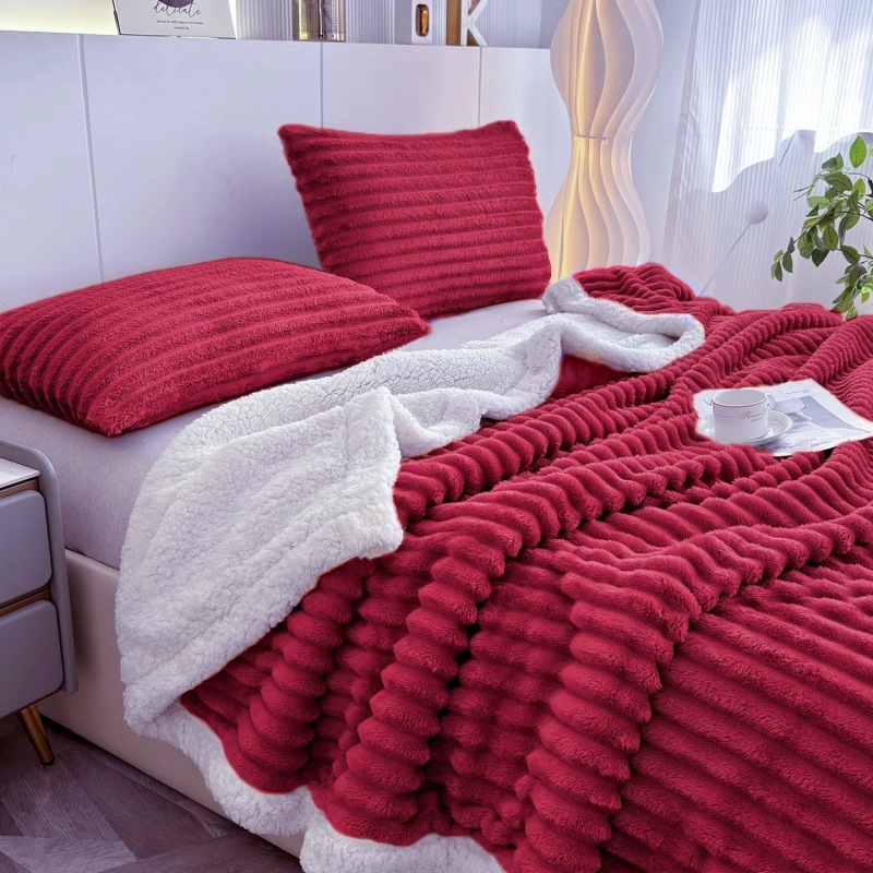 Striped Lambswool Flannel Blanket, picture 7 of 12