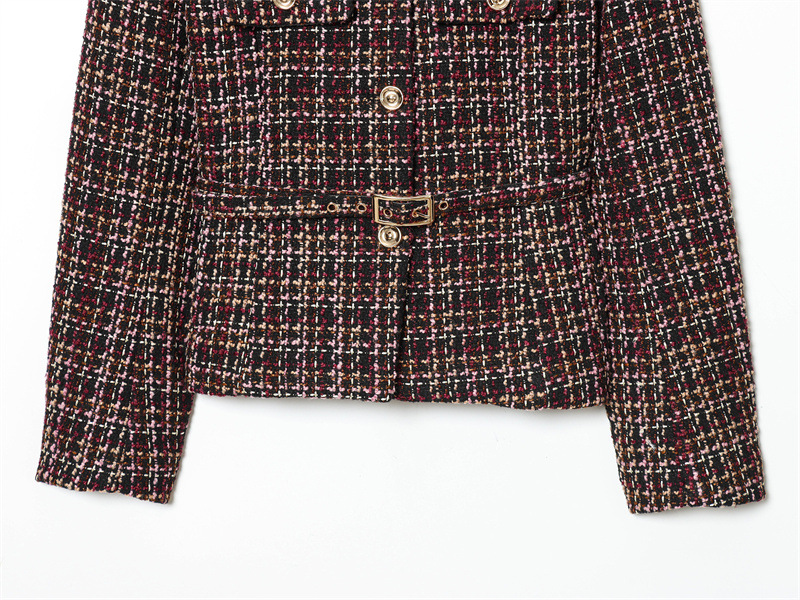 Elegant Classic Style Round Neck Long Sleeve Short Coat