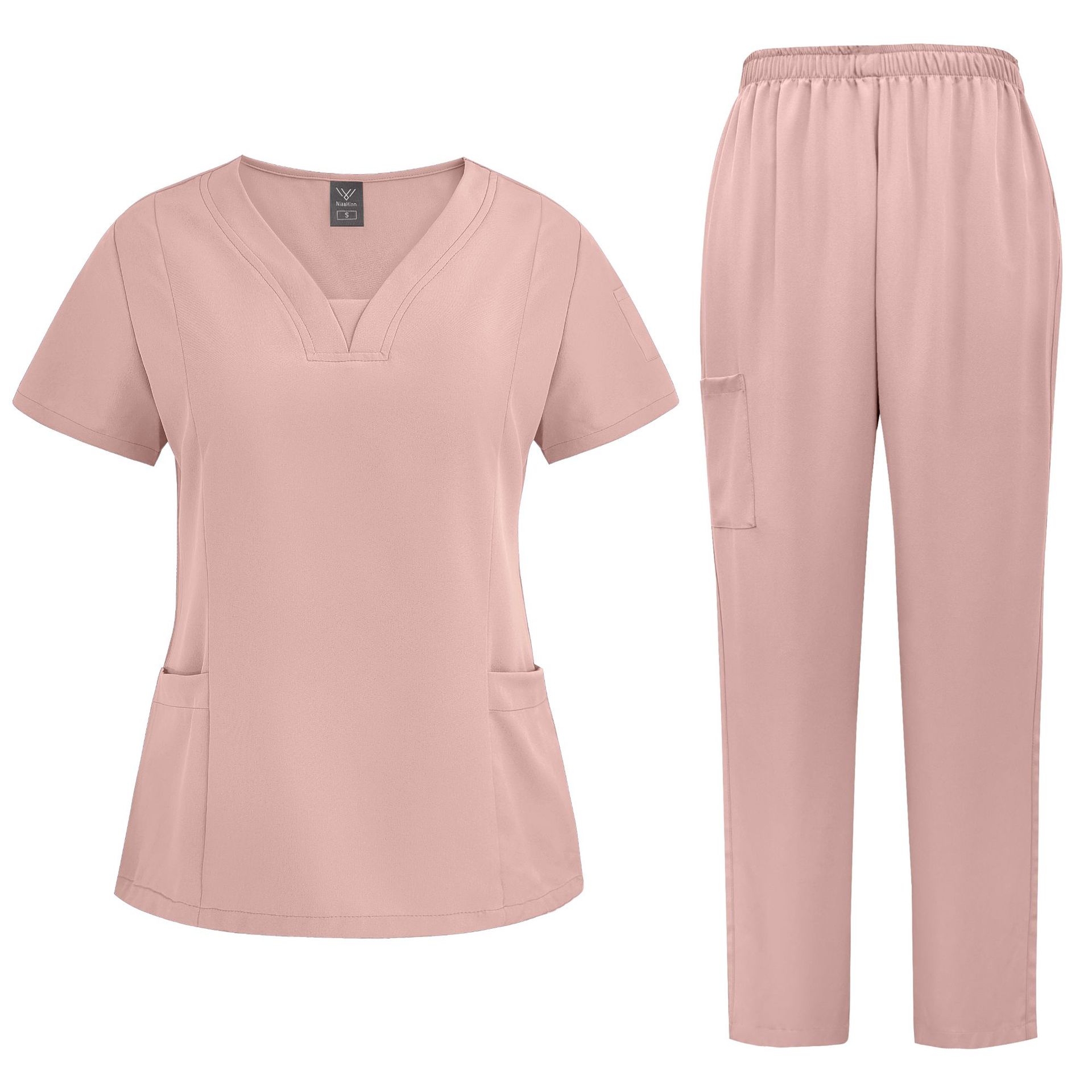 Women's Casual Loose Solid Color Nurse Workwear Set - Image 4