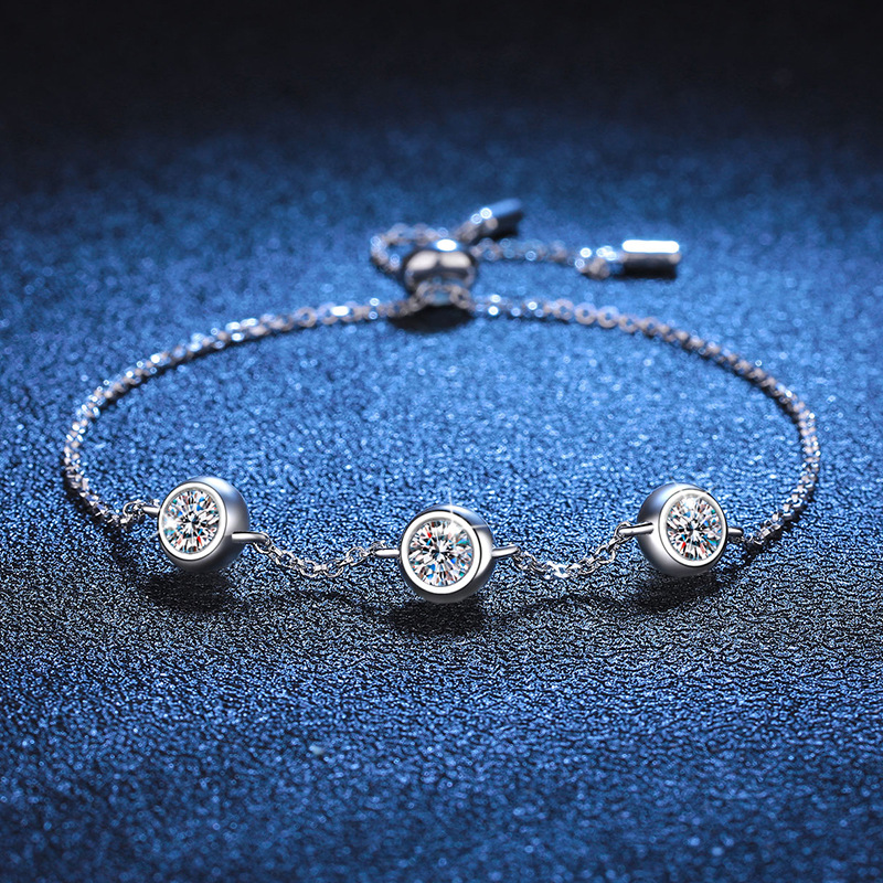 Women's S925 Sterling Silver Moissanite Bracelet