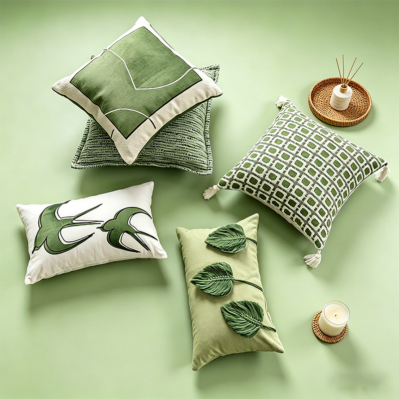 Modern Minimalist Green-toned Pillowcase Artistic-style Cushion