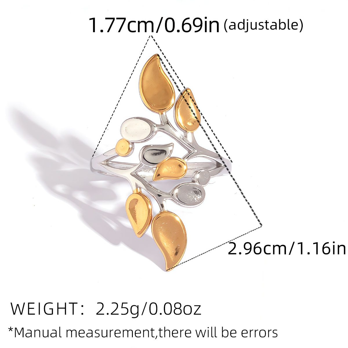 Stainless Steel Leaf Ring, picture 5 of 6