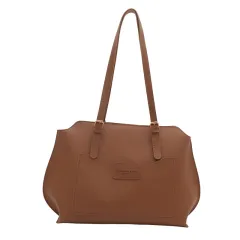 New Color Matching Tote Bag For Women - Brown - View 1