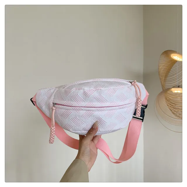 Leisure Commute Crossbody Waist Bag Simple Chest Bag Pink - Shop at LoveMi