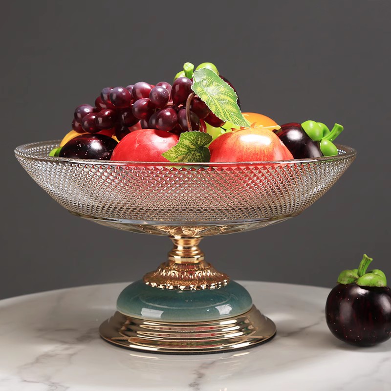 Affordable Luxury Ceramic And Glass Fruit Bowl For Coffee Tables