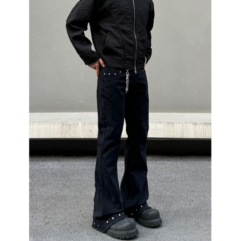 Retro Rivet And Raw-edge Designer Jeans From Europe And America - Image 6