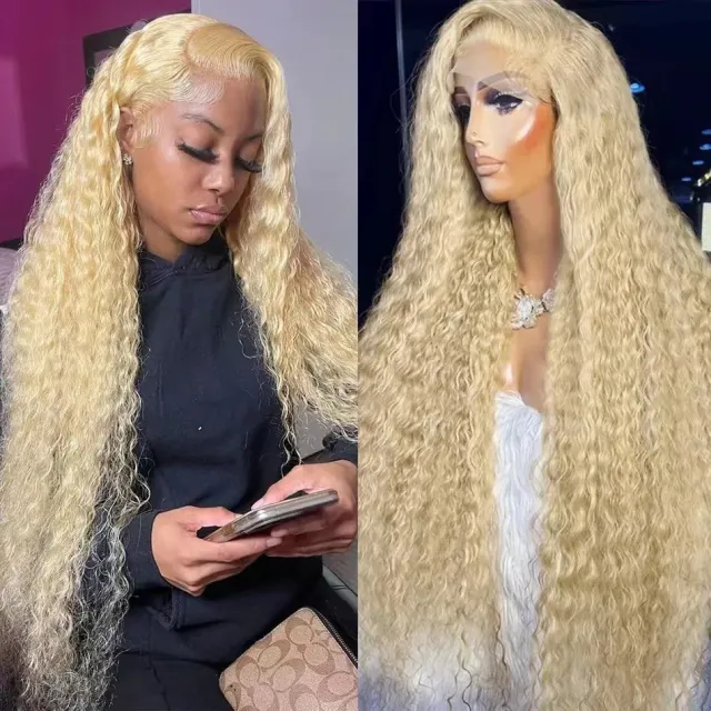 13x6 Front Lace Wig Female Medium Long Curly Hair Hair Cover Beige - Shop at LoveMi