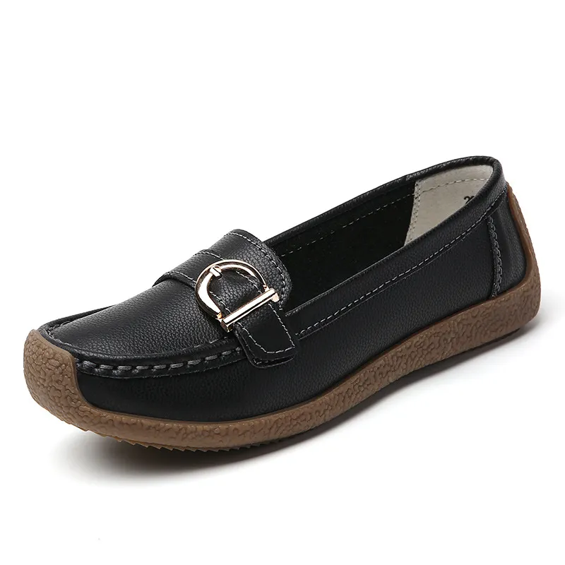 Loafers Casual Women's Soft Bottom Comfortable Flat Shoes - Black