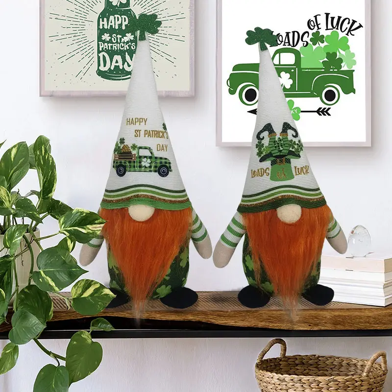 St Patrick's Day Doll Irish Faceless Old Man Green Leaf Festival Four-leaf Clover Decoration Ornaments