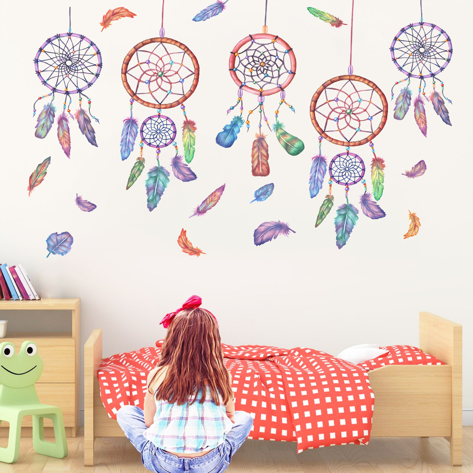 Title 7, Wall Stickers Wind Chimes Feather Romantic And ...