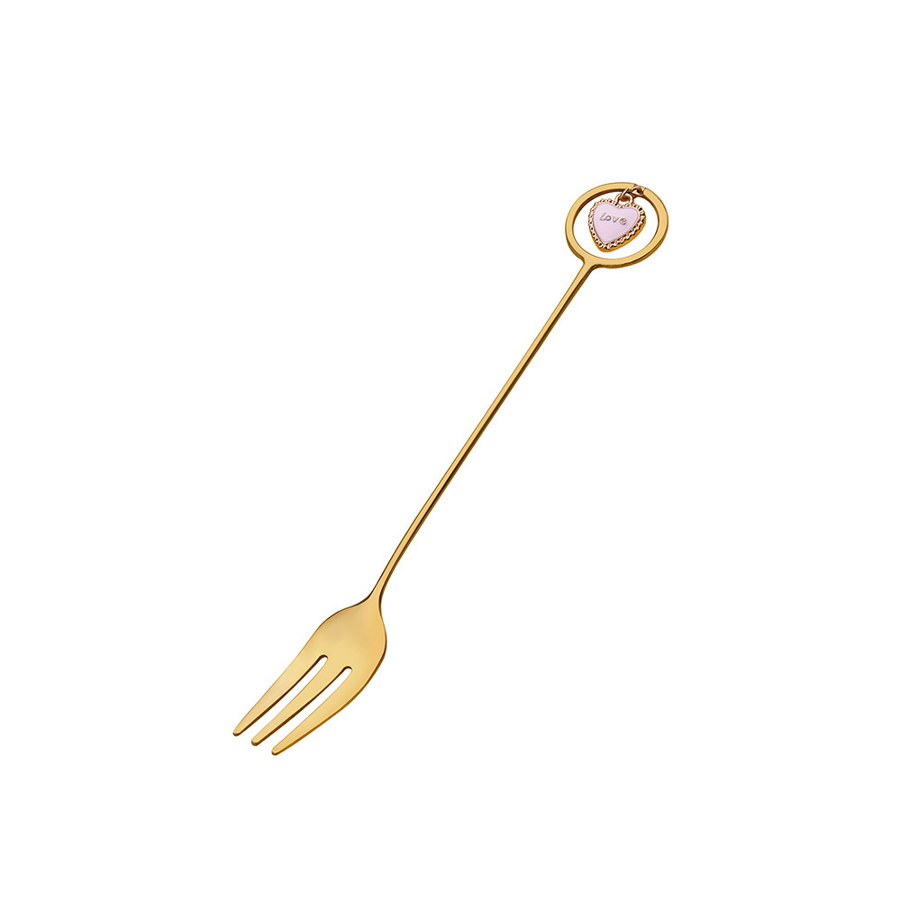 Round Pendant Fork Gold