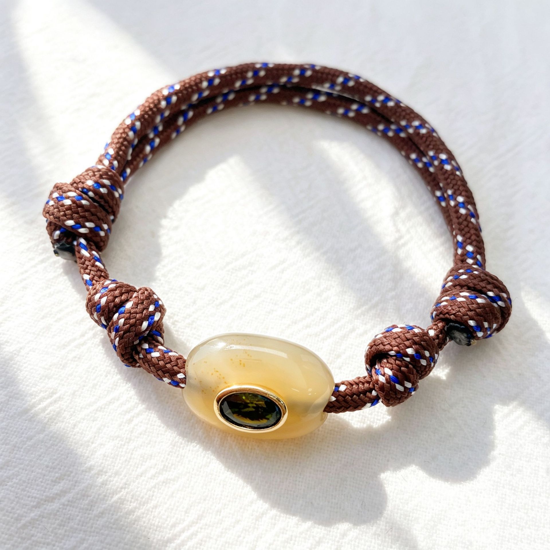 Natural Stone Evil Eye Braided Bracelet, picture 2 of 8