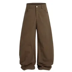 Street Retro Star Letters Embroidered Jeans For Women - Brown - View 1