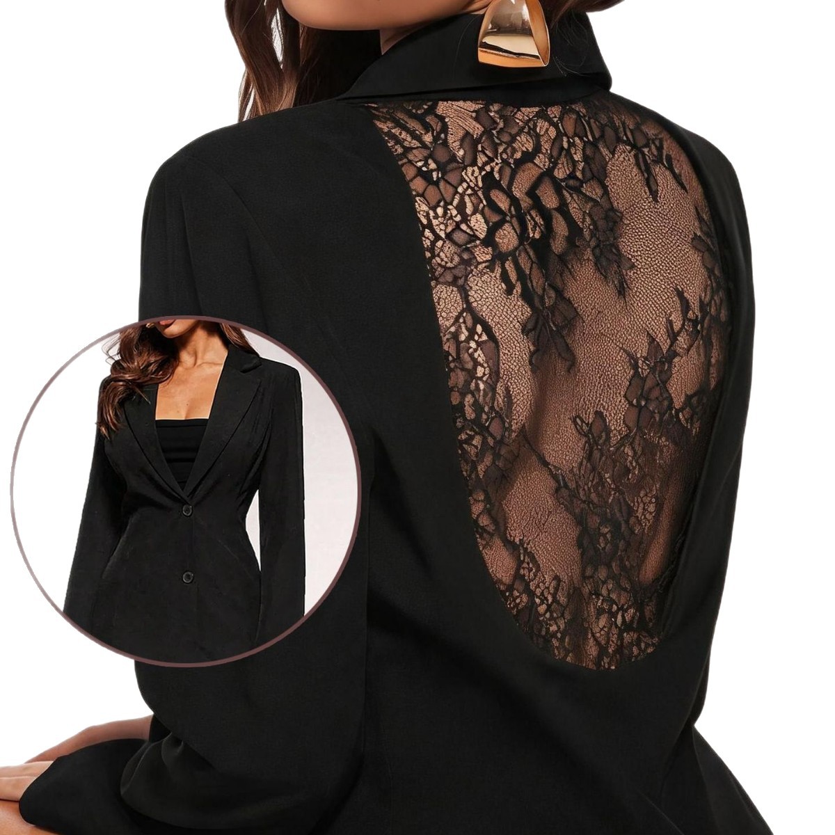 Lace Backless Designer Blazer For Women — foto 3