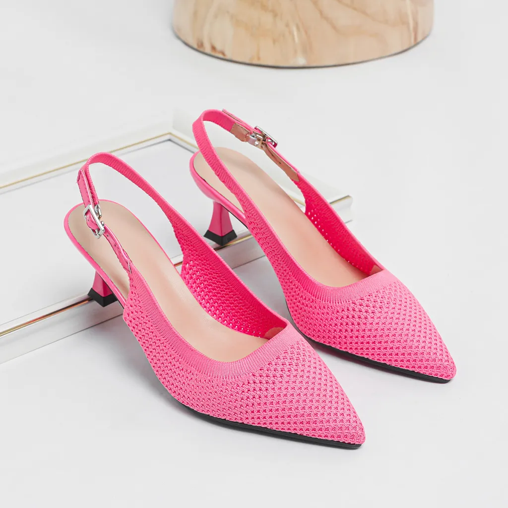 Women's Summer Flyknit Fashion Statement Sandals - Pink