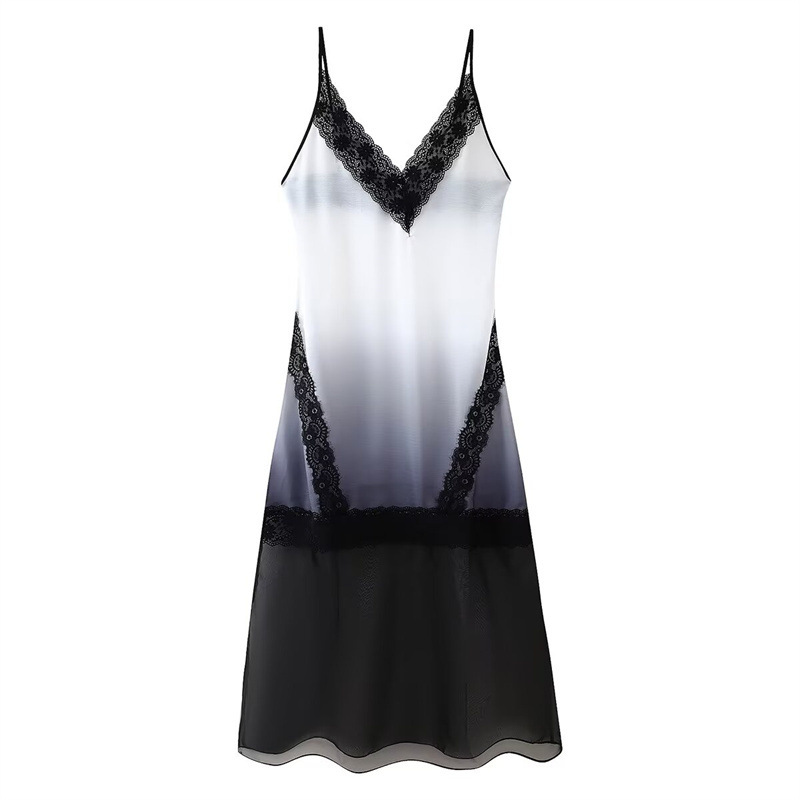 Design Elegant Lace Splicing Sling Dress