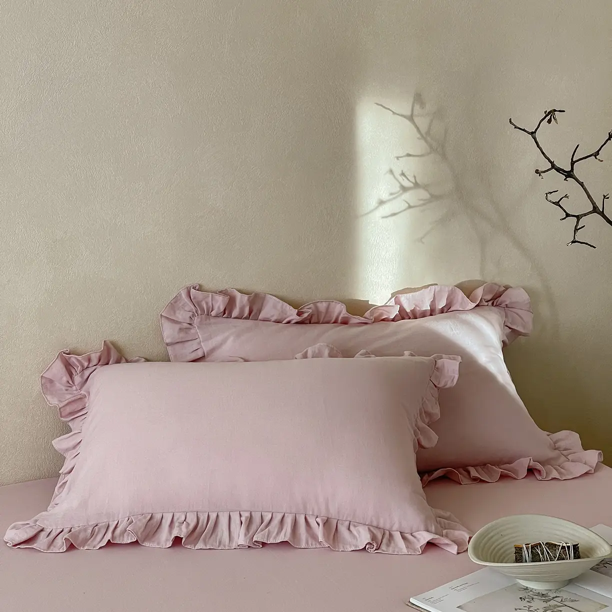 Ruffle-edged Pure Cotton Double-layer Gauze Single-piece Pillowcase