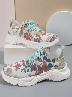 Casual Flower Sports Shoes Women Flat Bottom Plus Size - H15 Color-35 - View 1