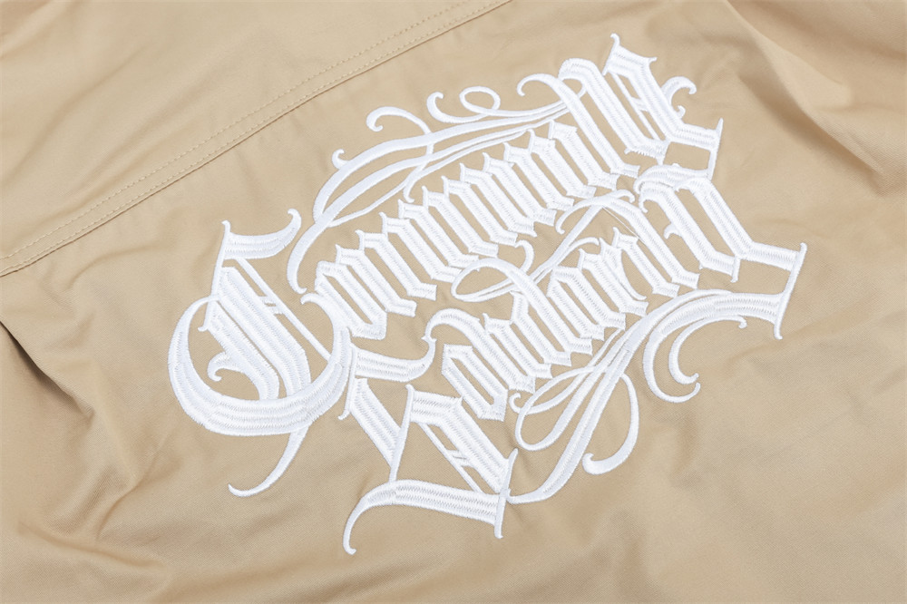 Artistic Embroidered Letter Long Sleeve Shirt