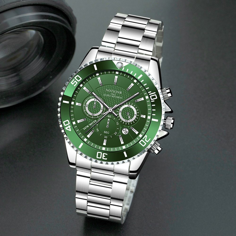 Title 13, Luxury Gold Green Watch Mens Waterproof Stainl...