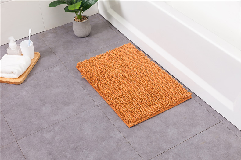 Title 12, Chenille Solid Color Bathroom Non-slip Mat