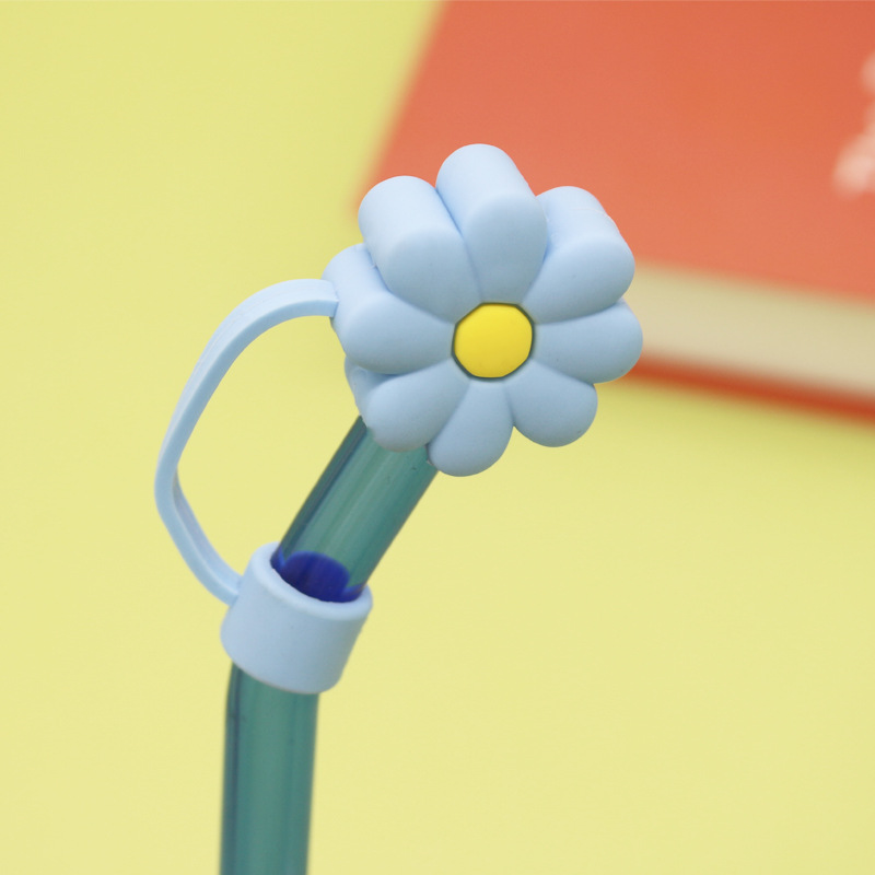 Reusable Straw Plug Chrysanthemum Shape Dust Protection Cap Accessories