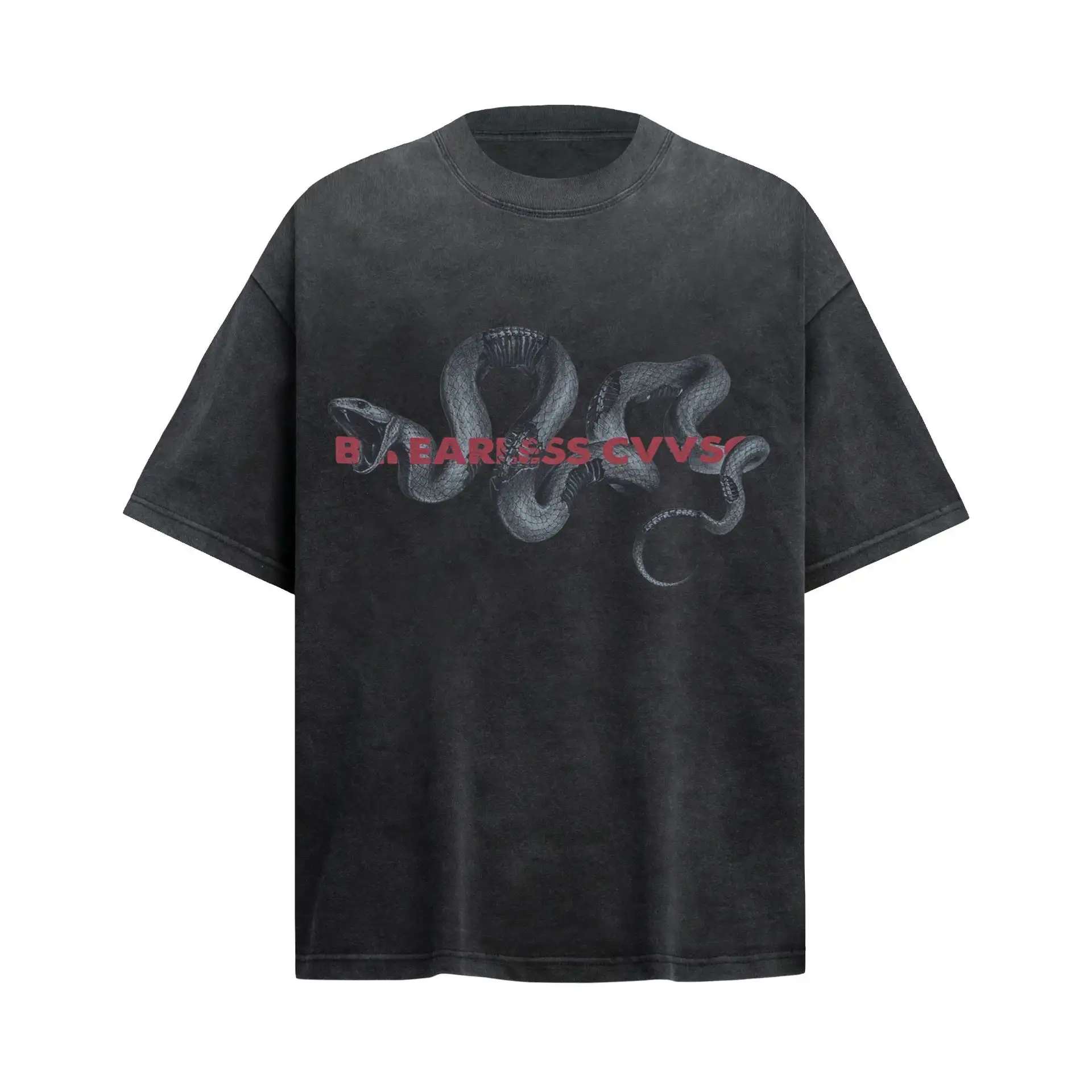 Men's Snake Year Pattern Design Loose High-end Short Sleeve