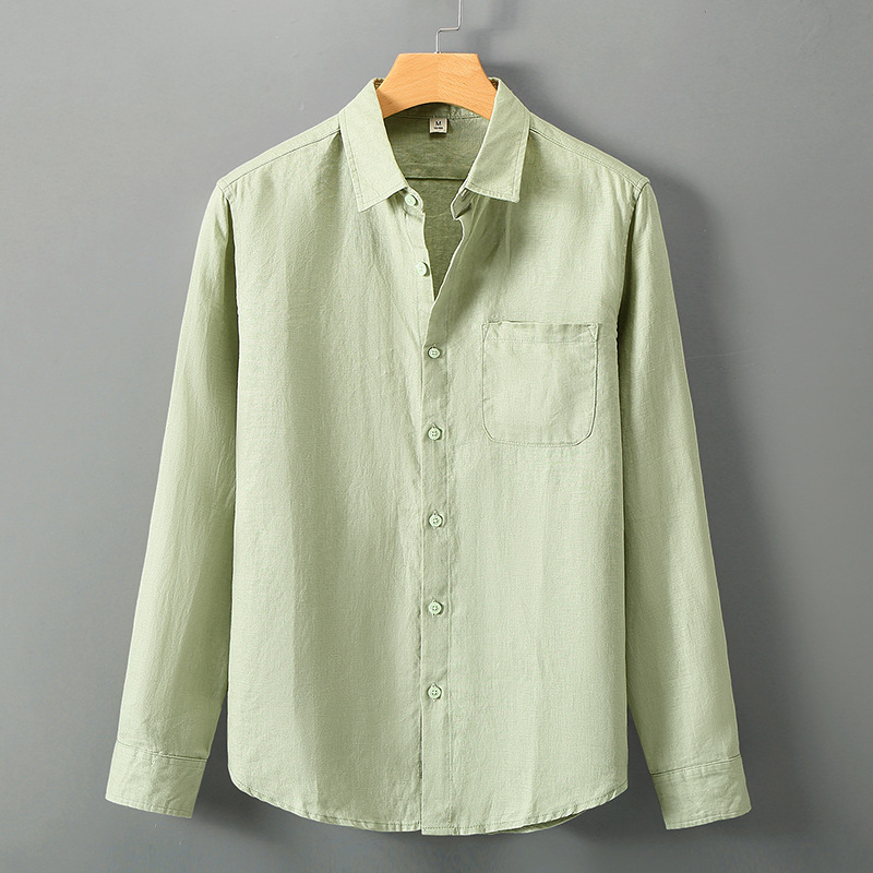 Loose-Fit Linen Long-Sleeve Shirt, picture 2 of 8