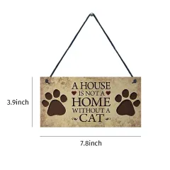 Wooden Cat Pendant For Pets Vintage Style - Wooden Cat Tag G - View 1