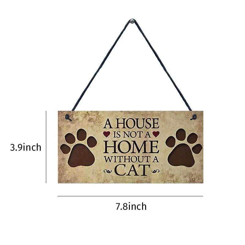 Wooden Cat Pendant For Pets Vintage Style - Wooden Cat Tag G