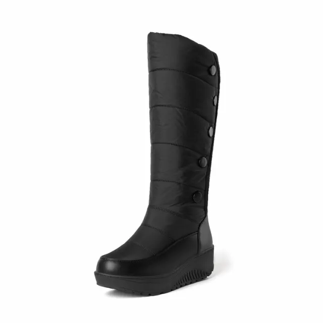 Plus Size Knee length Down Snow Boots Black - Shop at LoveMi